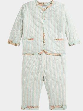 NWT Polo Ralph Lauren Baby Girl's Floral Reversible Quilted Floral-Trim set 9 Mo